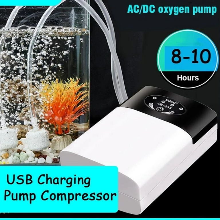 New Adjustable Portable Fishing Tool Aquarium Air Pump Operate Bubbler USB  Charging Rechargeable Lithium Battery Fish Tank Oxygen Pump SB-168 