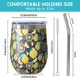 thumbnail image 5 of 12oz Stemless Wine Tumblers Yellow Lemon Fruit Slices DarkBlue Pattern Vacuum Insulated Stainless Steel Travel Tumbler Cups Mug with Lid and Straw for Champaign,Cocktail,Beer with Cleaning Brush, 5 of 5