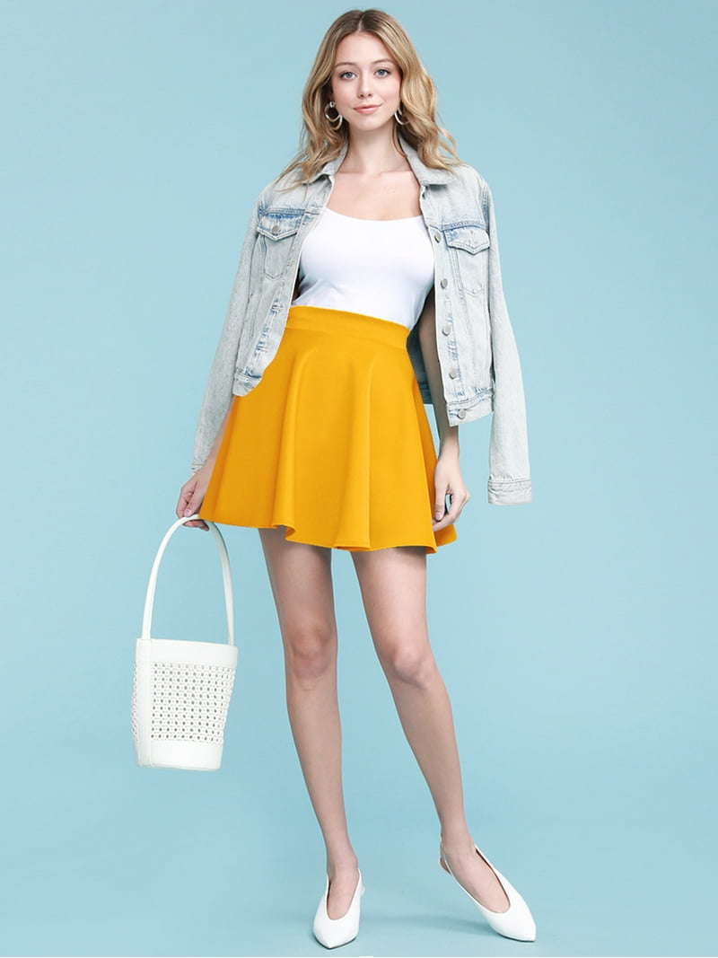 Made by Johnny Women's Mini Knee-Length Stretchy Flared