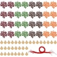 thumbnail image 2 of 2sets Autumn Maple Leaf Tree Felt Hanging Ornaments with Bell and Rope for Home Thanksgiving Day Decoration Mixed color 375x60x8.5mm 16pcs/set, 2 of 7