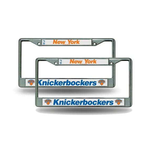 New York Basketball Knickerbocker's ( Knicks ) Chrome Metal (Set of 2) License Plate Frames