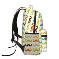 thumbnail image 3 of Fotbe Colorful Mustache Pattern Casual Backpack for School, Travel, and Outdoor Activities - Durable, Lightweight, and Comfortable, 3 of 5