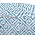 thumbnail image 3 of Greek Key Pouf Cover with Zipper, Tile Mosaic Pattern in Antique Meander and Camo Effect Print, Soft Decorative Fabric Unstuffed Case, 30" W X 17.3" L, Pale Blue White, by Ambesonne, 3 of 5