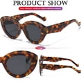 thumbnail image 4 of Gafas de Sol AIEYEZO de Ojo de Gato Sobredimensionadas para Mujer con Montura Carey, 4 of 7