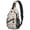 Princess and Castle Beige Pattern, variant on Princess and Castle Black Pattern Sling Backpack, Unisex Cycling Crossbody Bag with Side Mesh Pockets, Adjustable Ambidextrous Strap Gift Ideas for Travel Shopping Commuting