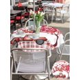 thumbnail image 4 of Outdoor Tablecloth with Umbrella Hole and Zipper, Valentine's Day Round Table Cloth 60 Inch Waterproof Tablecloth, Red Love Balloons Trees Truck Pink Plaid Picnic Table Cover for Patio Camping, 4 of 7