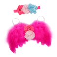 thumbnail image 4 of Diadema de ángel y flores para niños, decoración de accesorios para fotografía infantiles, roja Rosa roja, 4 of 5