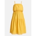 thumbnail image 5 of Time and Tru Women's Sleeveless Cotton Midi Dress with Eyelet Trim, Sizes XS-4X, 5 of 5