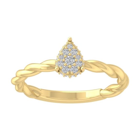 ARAIYA FINE JEWELRY 10K Yellow Gold Diamond Promise Ring (1/6 cttw, I-J Color, I2-I3 Clarity) Size 6