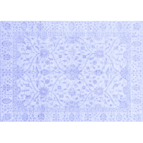 Ahgly Company Indoor Rectangle Oriental Blue Traditional Area Rugs, 5' x 8'