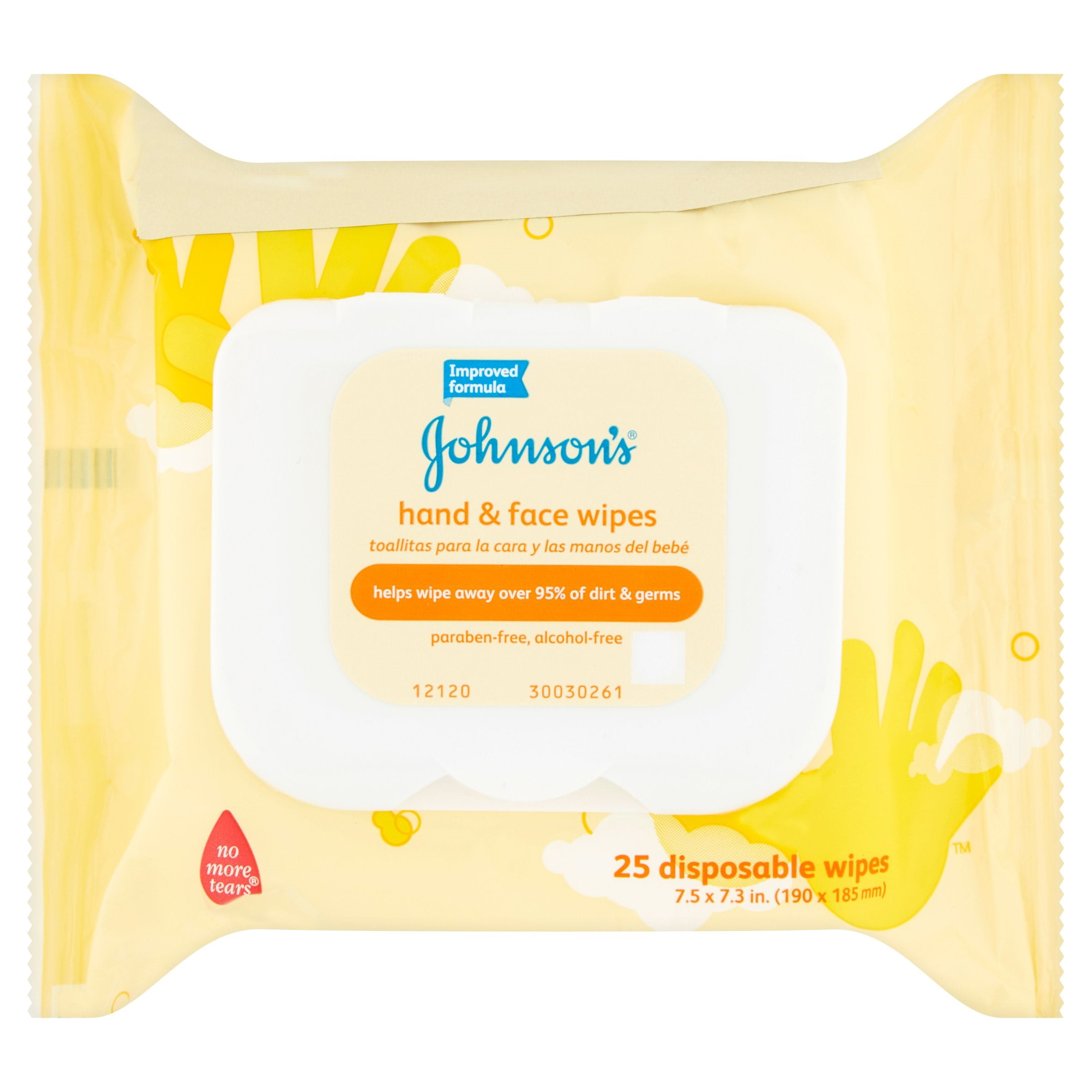 Johnson's Hand & Face Baby Wipes, 2 packs of 25 (50 count)