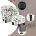 thumbnail image 5 of Canddidliike Modern Accent Tub Chair and Ottoman Set with Fabric Upholstered-Beige, Padded Seat, Wingback Chair for Bedroom Desk, 5 of 7