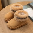 thumbnail image 2 of Quealent Girls Boys Warm Winter Boots Kids Outdoor Snow Boots(Toddler/Little Kid) Brown for Size 1, 2 of 9