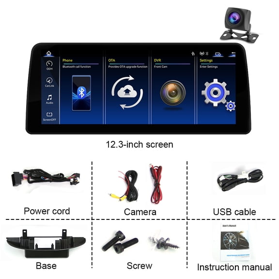 BMW 3/4 Series F30 F31 F32 2013-2017 NBT 12.3" Linux Radio with Carplay Android Auto 5G WiFi Bluetooth 5.2 AHD Camera Retain OEM