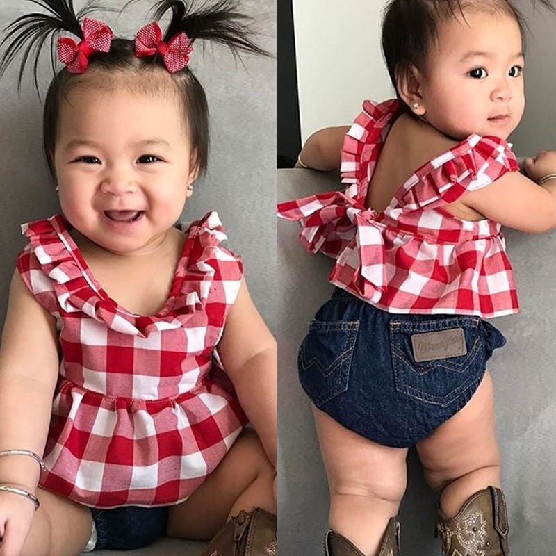 Baby plaid outfit discount