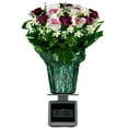 thumbnail image 2 of Sympathy Silks Artificial Flowers, Weighted Pot Decoration, Violet Cabbage Rose White Orchids Flower Pot, 2 of 2