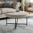 thumbnail image 2 of Flash Furniture Ashton Linen Tufted Ottoman Gray/Black Frame (WXTY104GRYLNBLK), 2 of 13