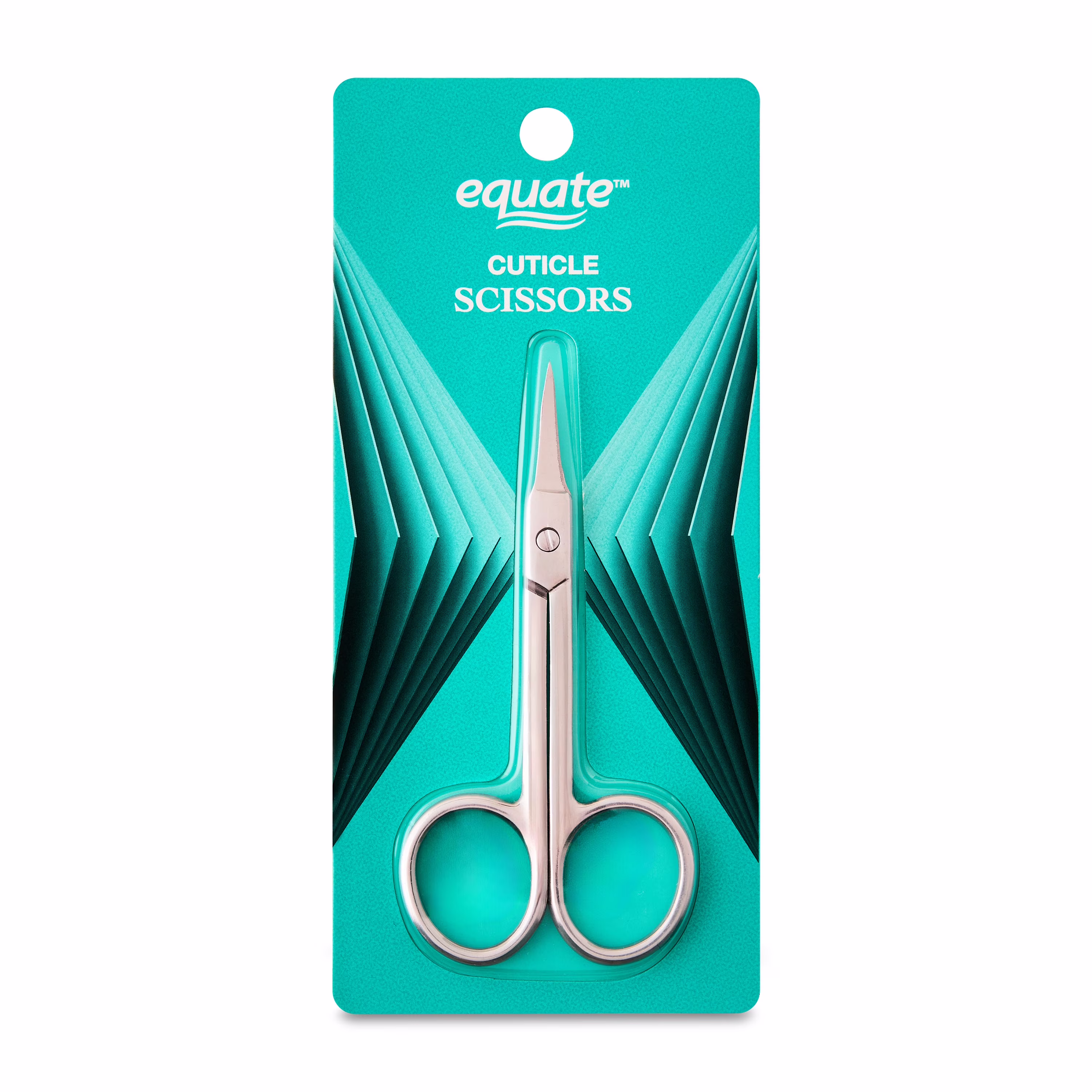 Equate Precision Metal Cuticle Scissors, Curved Sharp Blades for Nail and Eyebrow Trimming, 1 Count