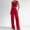 006 Red, variant on Women's 2 Piece Outfits Sleeveless Button Down Crop Vest Waistcoat Dressy Casual Sets Wide Leg Pants Suits