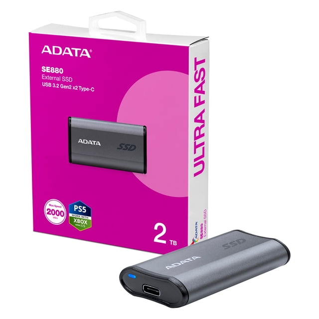 Unidad DE Almacenamiento Externo Adata SE880 2TB SSD PS5 Xbox USB C 3.2 AELI-SE880-2TCGY