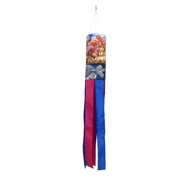 Briarwood Lane Spring Bucket of Bunnies Windsock Wind Twister 40x6 For Spring Wind Spinner