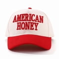 thumbnail image 4 of Trendy American Honey Embroidery Trucker Hat - Stylish Summer Baseball Cap for Women, Ideal for Outdoor Adventures, Casual Outings, and Everyday Fashion, 4 of 5
