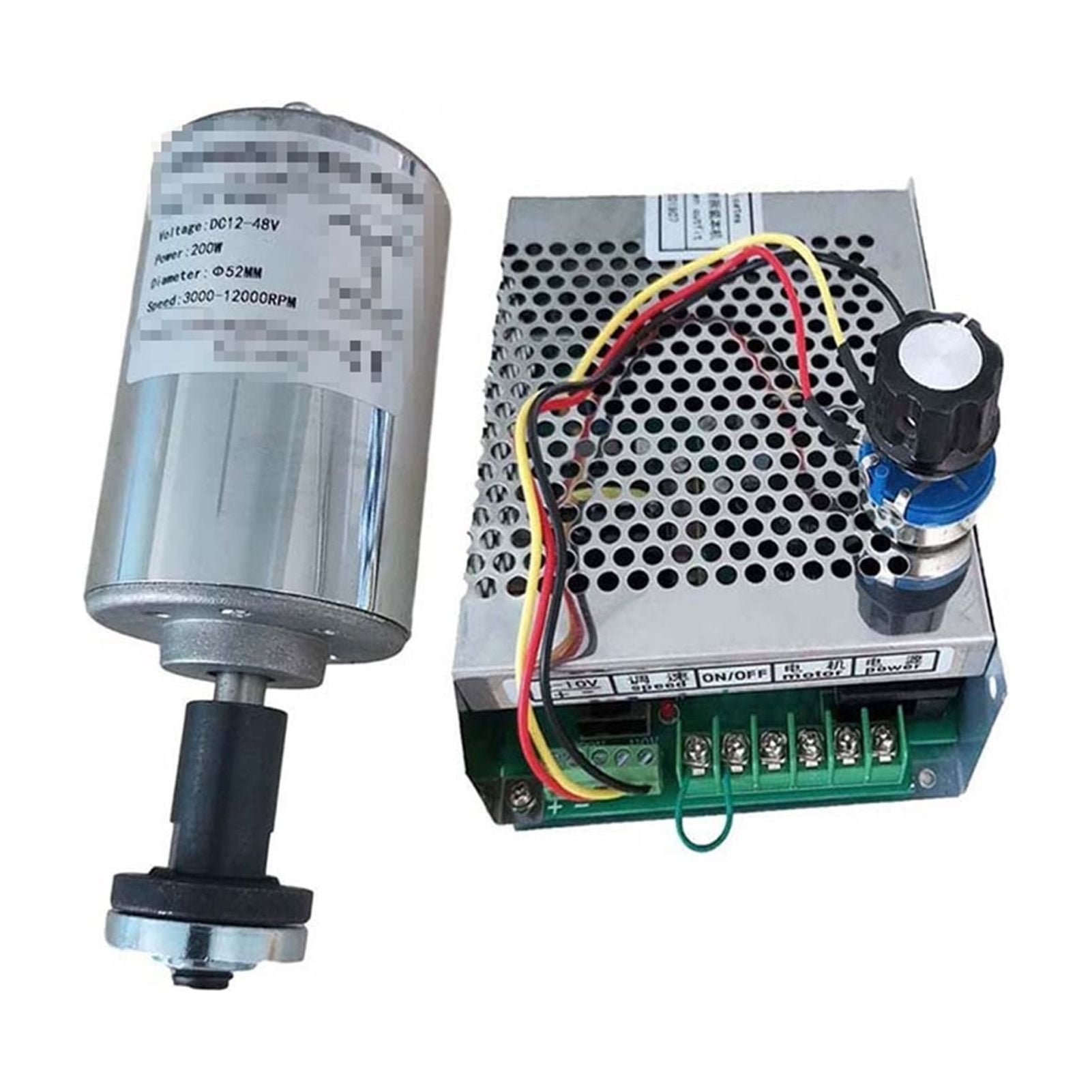 Air cooled 0.2kw CNC spindleMotor Angle Grinder Kit 200W Spindle 52mmClamp / Power Supply speed governor For Engraving ,Anti-Rust