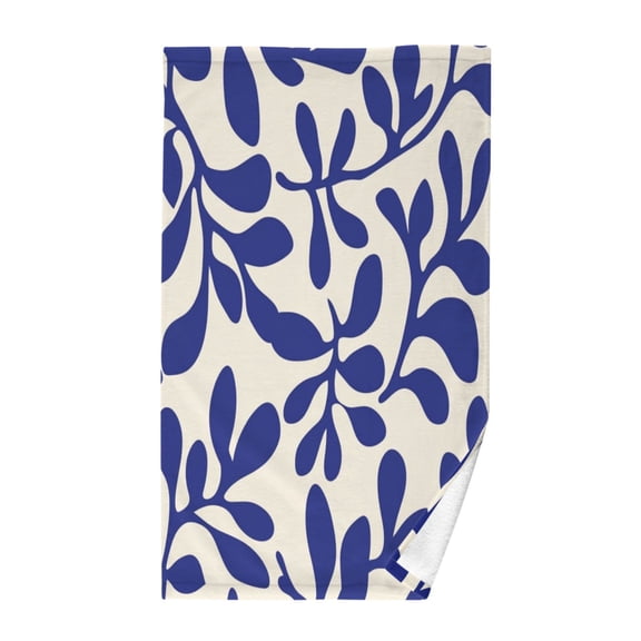 Pure Cotton Face Towel 16x28 Inches Hand Towel Bath Towel Hand Bath Towels Soft Good Water Absorption for Washing Face Wiping Face Dark Blue Pattern