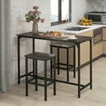 thumbnail image 2 of Costway 3 PCS Counter Height Table Set with Footrests Rectangular Pub Table & Chairs Gray, 2 of 10