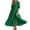 Green, variant on Casual Print V-Neck Long Dress Plus Size Summer V Neck Boho Floral Dress Short Sleeve Beach Long Dress for Women Army Green L