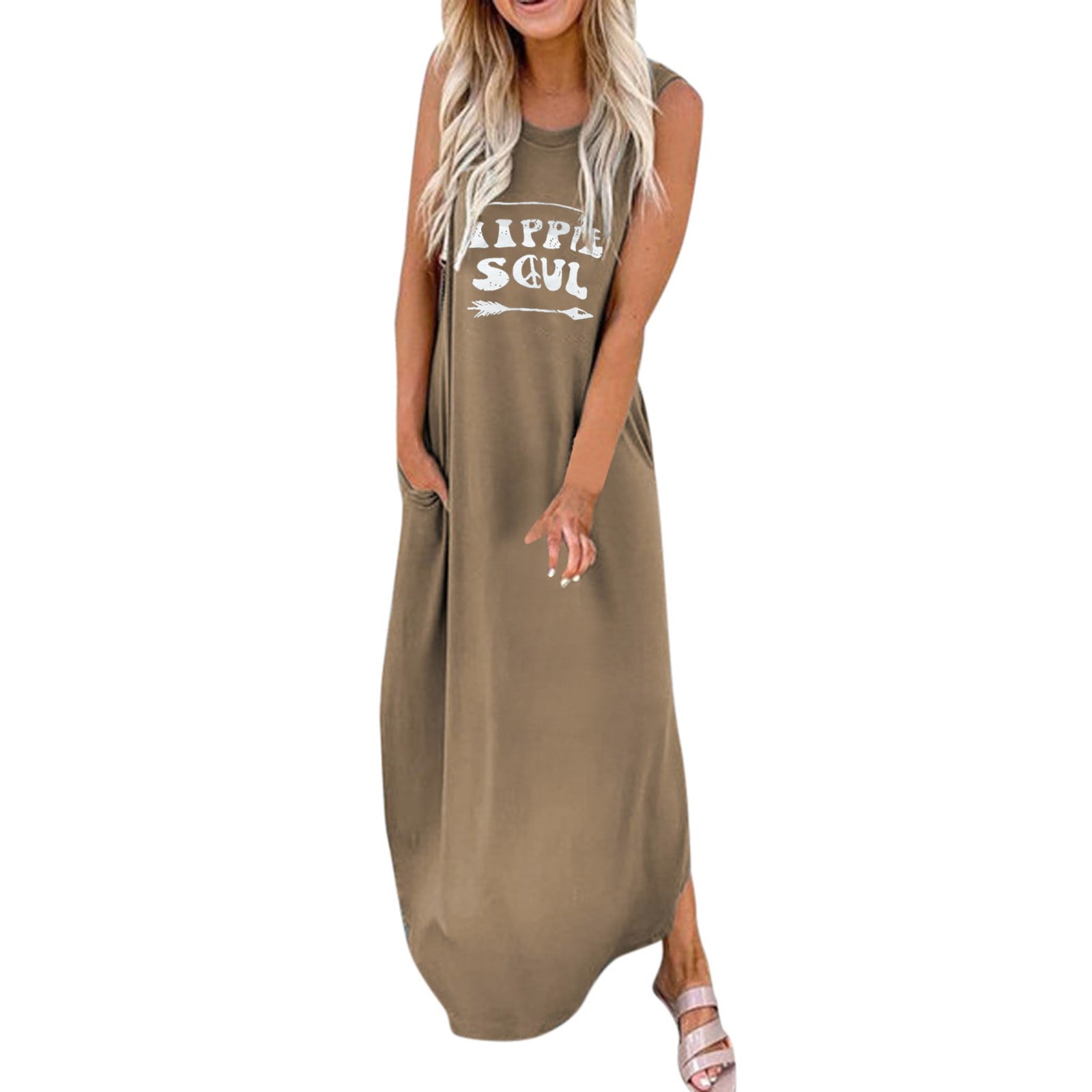 Casual Letter Printing O Neck A Line Dresses Casual Letter Printing O Neck A Line Dresses