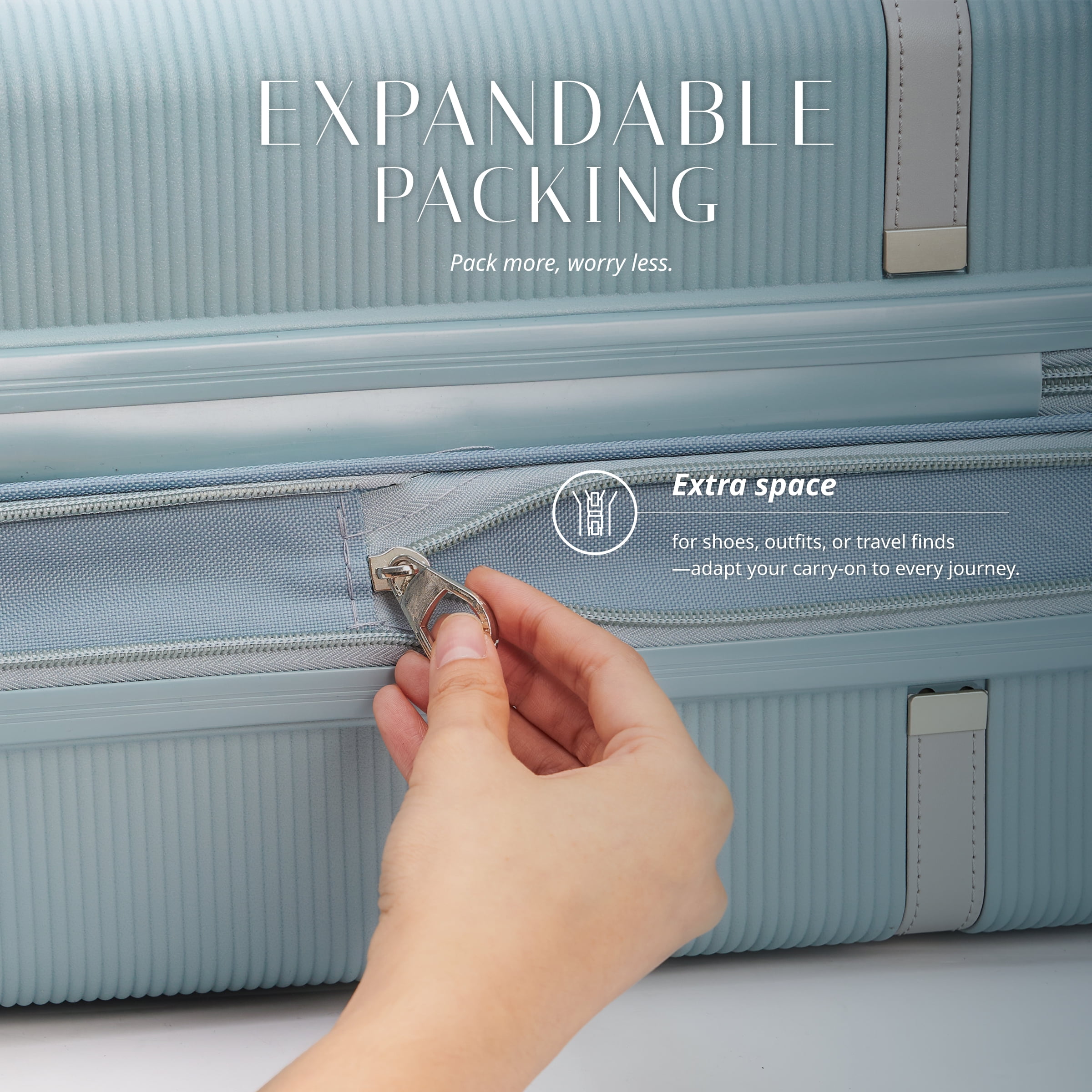 Verage Florence Hardside Carry-On PP Luggage with Spinner Wheels, 20-Inch Lightweight Expandable Suitcase with TSA Lock, Artist-Inspired Stylish Travel Luggage