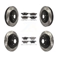 thumbnail image 1 of Transit Auto Front Rear Coated Drilled Slotted Disc Brake Rotors and Ceramic Pads Kit for Car Ford Edge Lincoln Nautilus MKX KDT-100249, 1 of 11