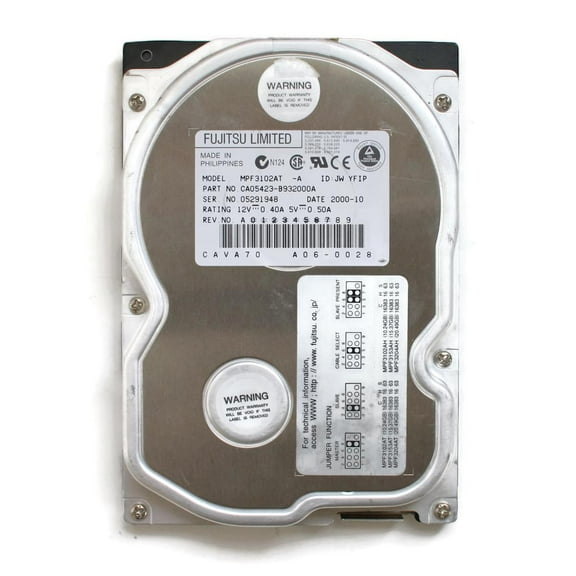 Hdd, 10gb, mpf3102at, ca05423-b321, id:jw ytip, rev.a