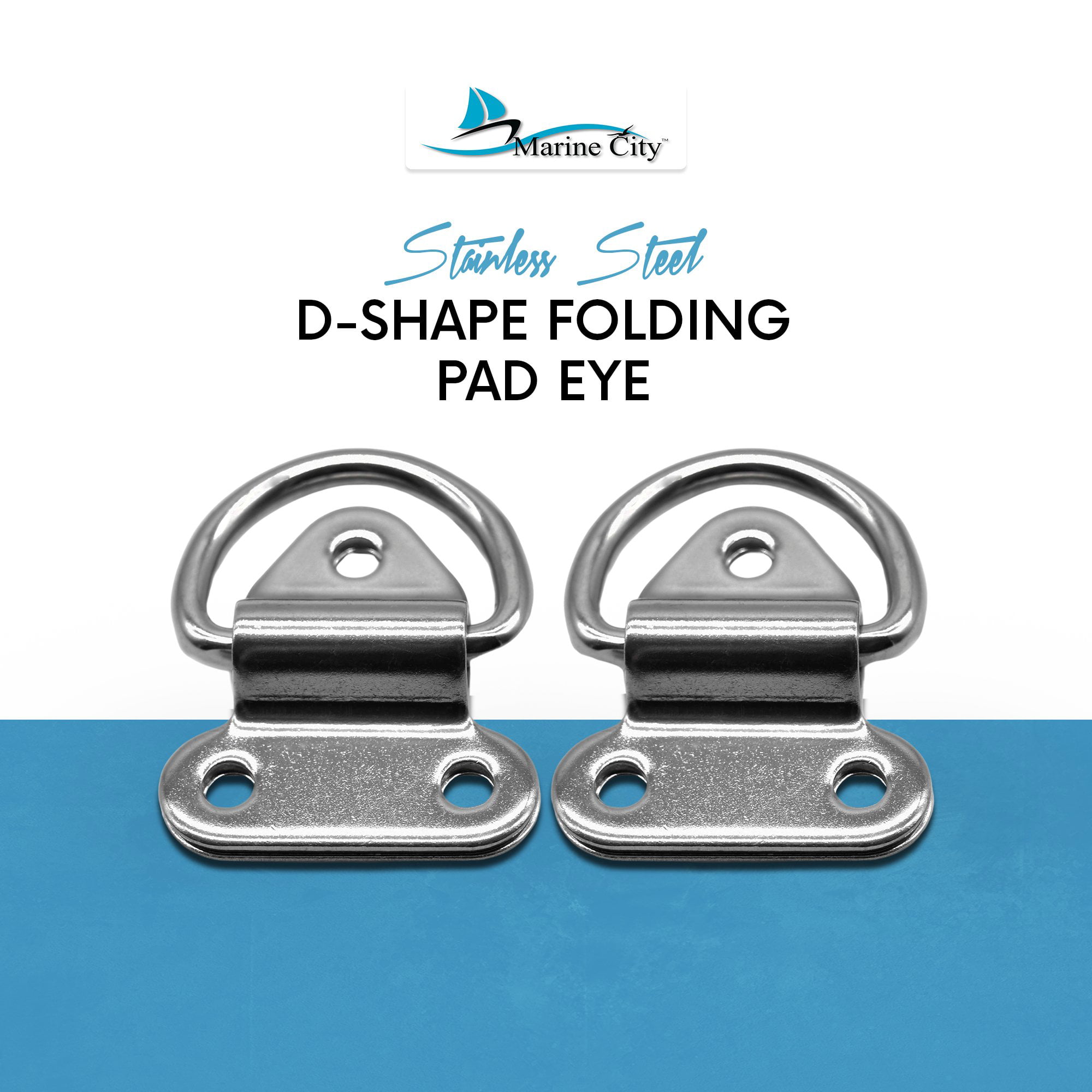 Four sets of Marine Grade Stainless Steel Folding Pad Eye 1/4" 