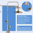 thumbnail image 4 of Antique Brass Bathroom Shower 8 inch Rainfall Shower Head Sets Vintage 2 Cross Knobs Fixture with Handheld Spray Wall Mounte Rainfall Shower Faucet Sets Vintage, 4 of 6