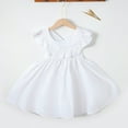 thumbnail image 3 of Little Girl Dresses Flutter Sleeve A-Line Tiered Swing Summer White Dresses For Girls Birthday Dress For Girls Rainbow Dress, 3 of 3