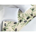 thumbnail image 2 of Nature Bed Runner, Watercolor Style Repetitive Olives and Leaves Painting Print Art, Decorative Accent Bedding Scarf for Hotels Homes & Guest Rooms, Queen, Slate Brown Taupe and Umber, by Ambesonne, 2 of 3