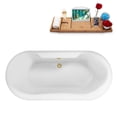 thumbnail image 6 of 59" Streamline N2120PBR Soaking Freestanding Tub and Tray With Internal Drain in Polished Brass, 6 of 8