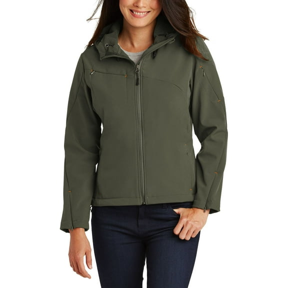 JustBlanks Ladies Textured Hooded Soft Shell Jacket Water Resistant Windproof Breathable Outerwear