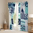 thumbnail image 3 of Feelyou Kawaii Whale Starfish Curtains Pack of 2 (42x84 Each) for Kids, Cartoon Nautical Anchor Curtains Blackout, Green Plaid Buffalo Bedroom Curtains, Blackout Curtains Bedroom Decor, 3 of 6