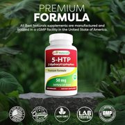 Best Naturals 5-HTP 50 mg Gluten-Free Amino Acid Supplements, 120 Count
