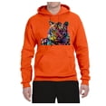 thumbnail image 2 of Wild Bobby, Colorful Rainbow Tiger Animal Lover Unisex Graphic Hoodie Sweatshirt, Orange, Medium, 2 of 3