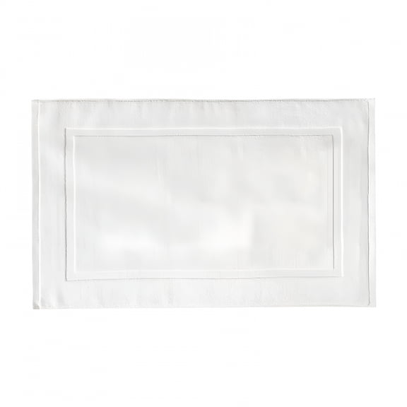 AUQ 3/2/1PCS White Cotton Classic Rug Bath Mats Absorbent Cotton Hotel Spa Shower Bathtub Mats [Not A Bathroom Rug] Machine Washable Shower Bathroom Floor Towel