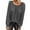 Gray, variant on Ichuanyi Womens Fall Tops, Women's O-Neck Solid Stitching Fashion Casual Pleated Long Sleeved Top Blouse