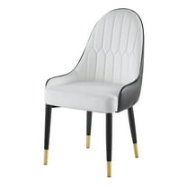 Artisan Design Modern Dining Faux Leather Side Chairs, Black (Set of 2)