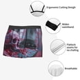 thumbnail image 3 of Balery Gothic Red Skull Cemetery Calzoncillos bóxer para hombre, ropa interior de algodón suave y transpirable con cinturilla de nailon-Large, 3 of 5