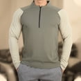 thumbnail image 1 of pstuiky camisas de manga larga para hombre, Blusa de cuello alto, manga larga, ajustada y resistente para ejercicio de color empalme para hombre salir tops m, 1 of 8