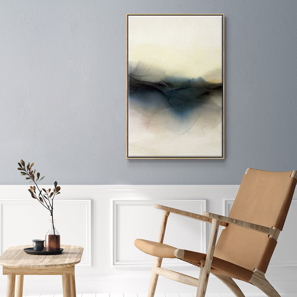 Continuum I Framed Premium Gallery Wrapped Canvas - Ready to Hang - 17 x 25 - Natural Wood Floating Frame