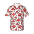 thumbnail image 2 of Picia Amanita Red Mushroom Gentle Cotton Regular Fit Short Sleeve Casual Hawaiian Shirt for Men-Large, 2 of 9
